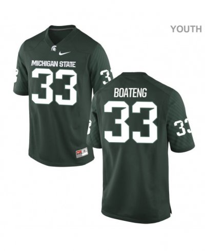 Youth Michigan State Spartans NCAA #33 Jeslord Boateng Green Authentic Nike Stitched College Football Jersey AU32J38AM